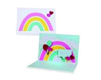 Pop up card, cute card, pop up card template, Cut file for Cricut, Silhouette, template, svg, dxf, Rainbow