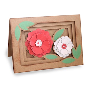 3D Grußkarte, Schatten Karte, Cricut svg Datei, Silhouette svg, geschichtete Karte SVG, geschnitten Datei, PNG, SVG, Geburtstagskarte, Floral, Blume