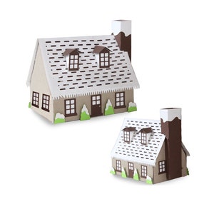 3D Schneehütte SVG, schneiden Dateien für Silhouette, Cricut geschnitten Dateien, DIY Weihnachtsprojekt, Weihnachtsdorf, Schneehütte, svg, dxf