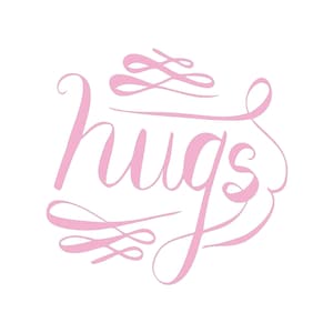 Flourish Hugs svg, clipart, word clipart, cut files for cricut, for silhouette, svg, dxf, Hugs