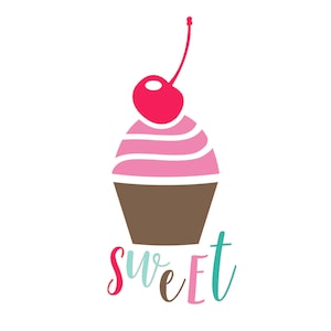 Cupcake SVG, Citar SVG, Decir SVG, Cortar archivos para silueta, Dulce, Magdalena, Citar imágenes prediseñadas, para Cricut, Diseño de camiseta