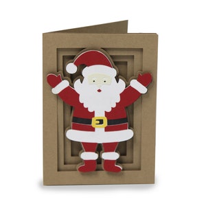 Santa Card, Cricut svg File, Craft, Procreate, Silhouette svg, Layered Card SVG, File di taglio, PNG, Cartolina di Natale, Cartolina d'auguri