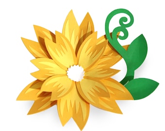 3d paper flower, Small paper flower, svg, flower template, paper flower svg, for Cricut, Silhouette, DIY paper flowers, Flower Cut Files