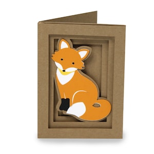 Carte de voeux 3D, fichier svg Cricut, artisanat, procréer, Silhouette svg, couches carte SVG, fichier de coupe, PNG, SVG, carte d’anniversaire, artisanat en papier, renard