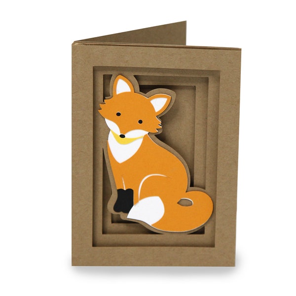 3D Greeting Card, Cricut svg File, Craft, Procreate, Silhouette svg, Layered Card SVG, Cut File, PNG, SVG, Birthday Card, Paper Craft, Fox