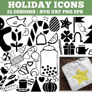 Holiday svg Files, Holiday Cut Files, PNG, SVG, DXF, Svg Bundle, Clipart