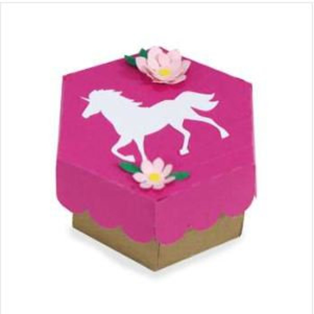 Unicorn Flower Box, Cut Files for Silhouette, for Cricut, Box Template, Template, DIY, Svg, Dxf