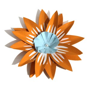 3d paper flower svg, flower template, paper flower svg, 3d paper flower, for Cricut, Silhouette, Cut Files, Orange Flower