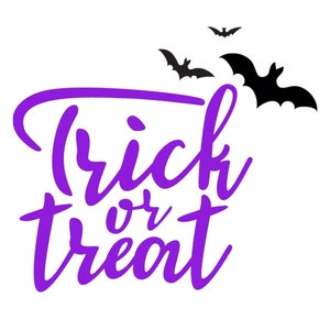 Trick or treat SVG, Trick or Treat Clipart, Halloween Designs, Silhouette Designs for Halloween, Bats