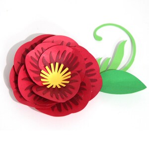 3d paper flower, Small paper flower, svg, flower template, paper flower svg, for Cricut, Silhouette, DIY paper flowers, Flower Cut Files