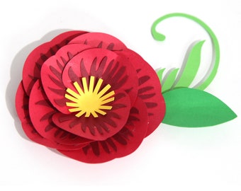3d paper flower, Small paper flower, svg, flower template, paper flower svg, for Cricut, Silhouette, DIY paper flowers, Flower Cut Files