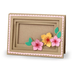 Tarjeta de felicitación 3D, Tarjeta de sombra, Cricut svg File, Silhouette svg, Layered Card SVG, Cut File, PNG, SVG, Birthday Card, Paper Craft, Flowers