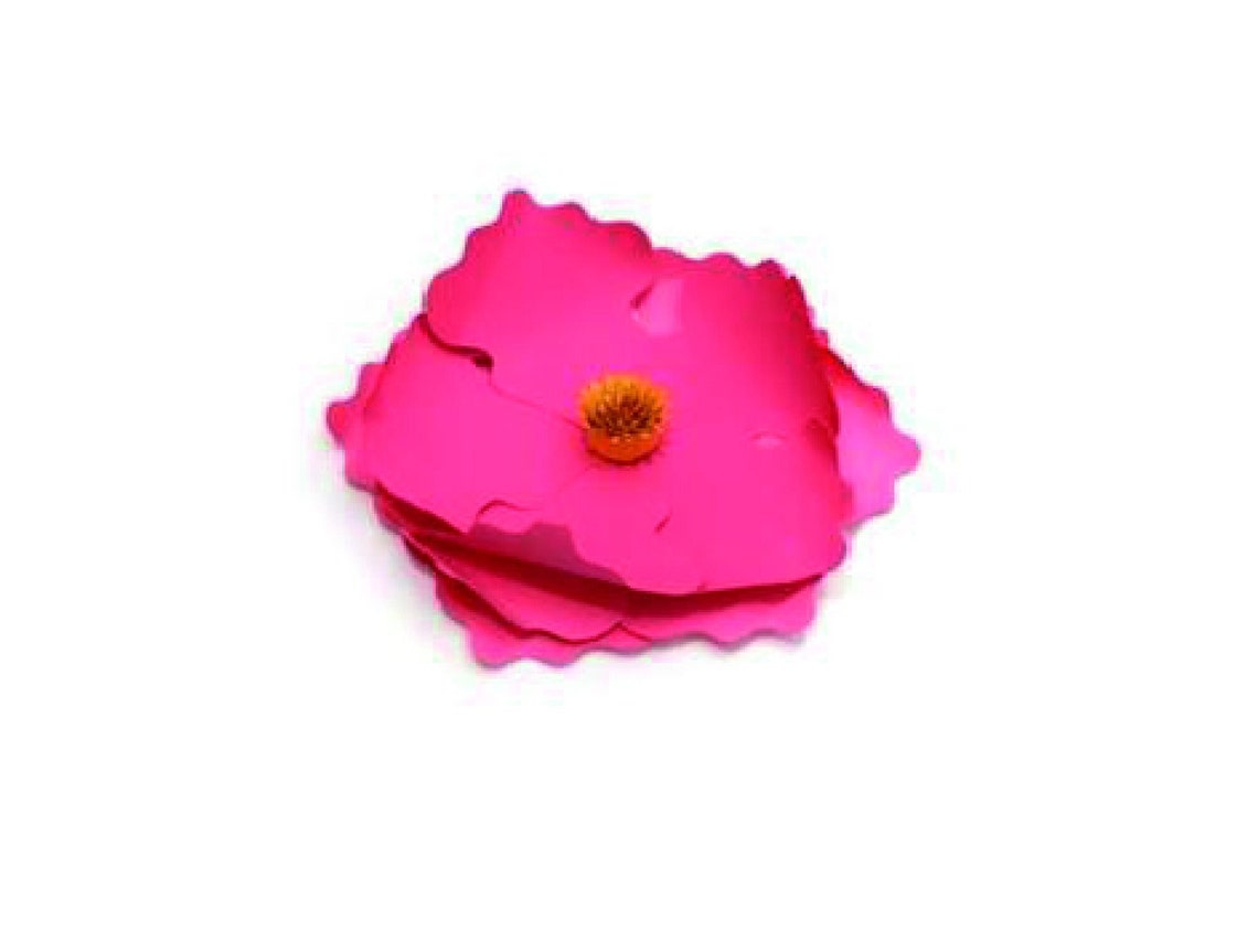 Svg Ruffle Outline Ruffle Medium Flower, 3d Paper Flower Svg, Flower Template, Paper ...
