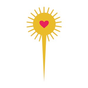 sunshine Cupcake topper, Topper picks, topper svg, labels, Cupcake topper template, cupcake template, svg, dxf, png, Heart, Stirrer