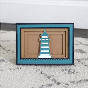 Tarjeta de felicitación 3D, Tarjeta de sombra, Cricut svg File, Silhouette svg, Layered Card SVG, Cut File, SVG, Birthday Card, Paper Craft, Light house