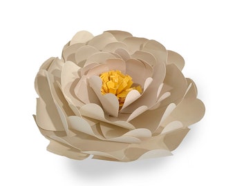 White 3d paper flower svg, flower template, paper flower svg, 3d paper flower, Cut Files, PNG, DXF