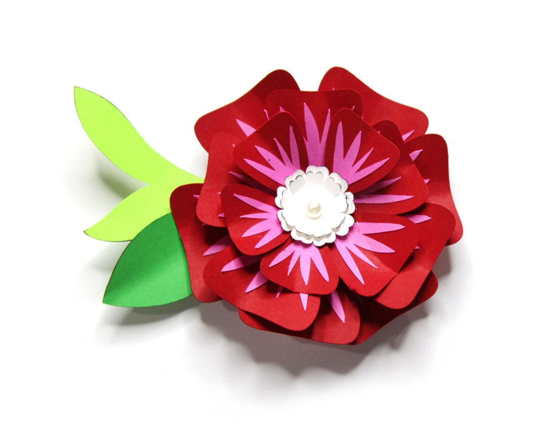 3d Paper Flower Svg, Flower Template, Paper Flower Svg, 3d Paper Flower