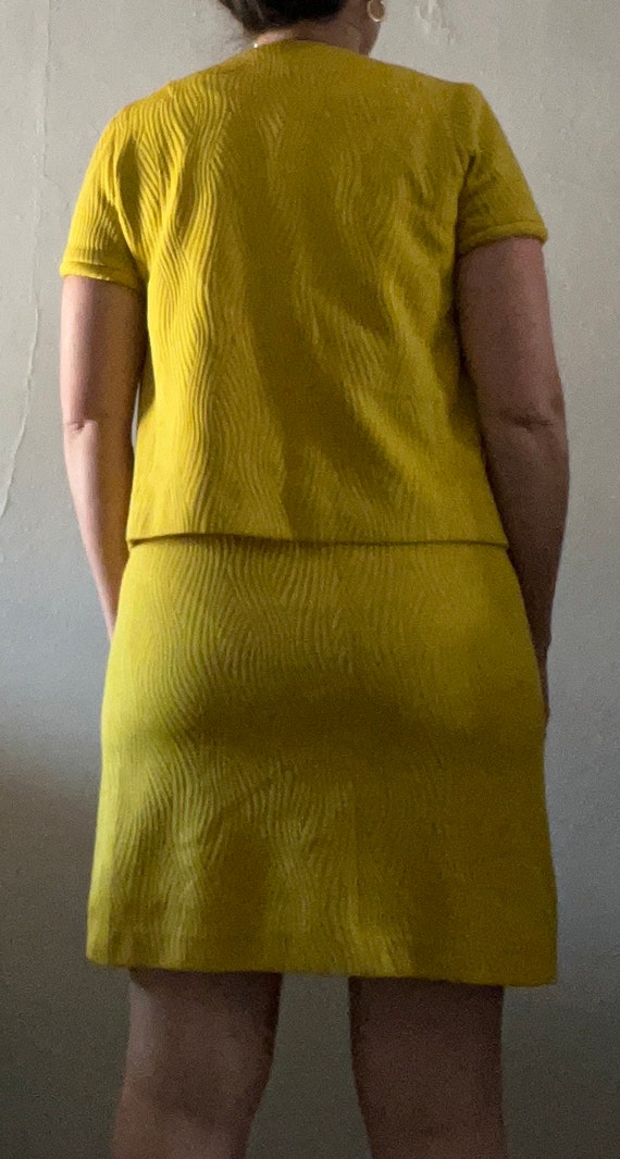 Vintage 60s chartreuse dress + bolero set - image 3