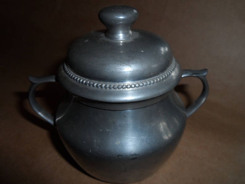 antique French PEWTER de PARIS edep pewter zinn hallmark 19th 20th sugar bowl Sugar Bowl
