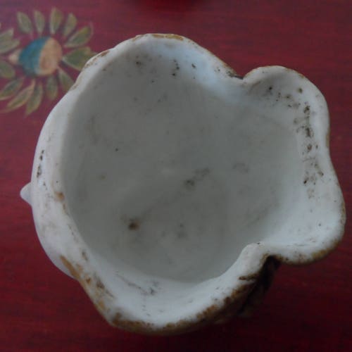 POT TOBACCO OLD ceramic shops biscuit decor face woman 8cm tabatiere XIXth XXth