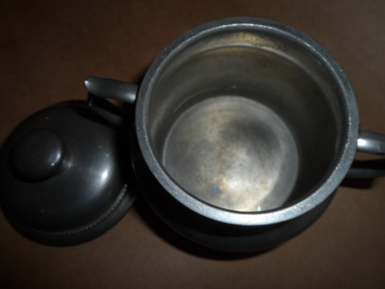 antique French PEWTER de PARIS edep pewter zinn hallmark 19th 20th sugar bowl Sugar Bowl