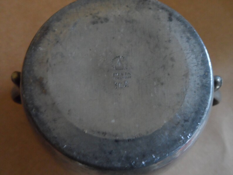 antique French PEWTER de PARIS edep pewter zinn hallmark 19th 20th sugar bowl Sugar Bowl