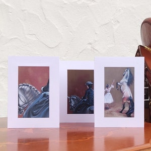 Cartes de vœux série de cartes d'art chevaux DIN A6 avec enveloppes