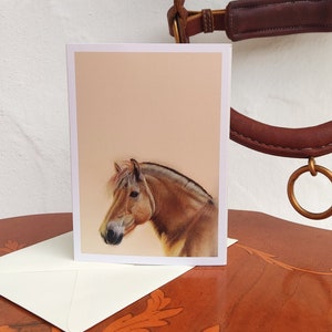 Carte d'art carte pliante peinture cheval DIN A6 Michaela Stocker EQUINE ART Norvégien