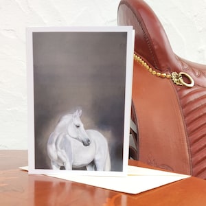 Biglietto artistico pieghevole con pittura cavallo 'Saouda' DIN A6 con busta