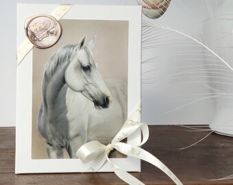 10er Art Cards Gift Box Horses Horse CardsPastell Painting