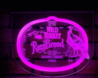 Wild Turkey Rare Breed RGB LED Acrylic Sign | LED Bar Sign Wild Turkey Rare Breed RGB LED Acrylic Sign | LED Bar Sign