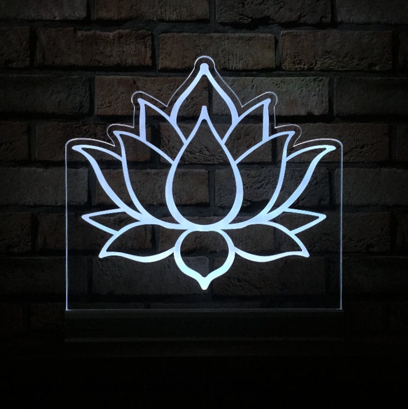 Led Flower Sign Simple Lotus Flower RGB LED Acrylic Sign | Led Bar Sign | RGB Led Sign | Lotus ...