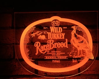 Wild Turkey Rare Breed RGB LED Acrylic Sign | LED Bar Sign Wild Turkey Rare Breed RGB LED Acrylic Sign | LED Bar Sign