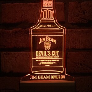 Jim Beam Devils Cut Bottle  LED Sign, Free Shipping, Personlised , Made In Australia,Acrylic