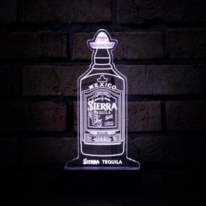 Tequila Sierra Bottle LED Sign,Acrylic Bar Sign