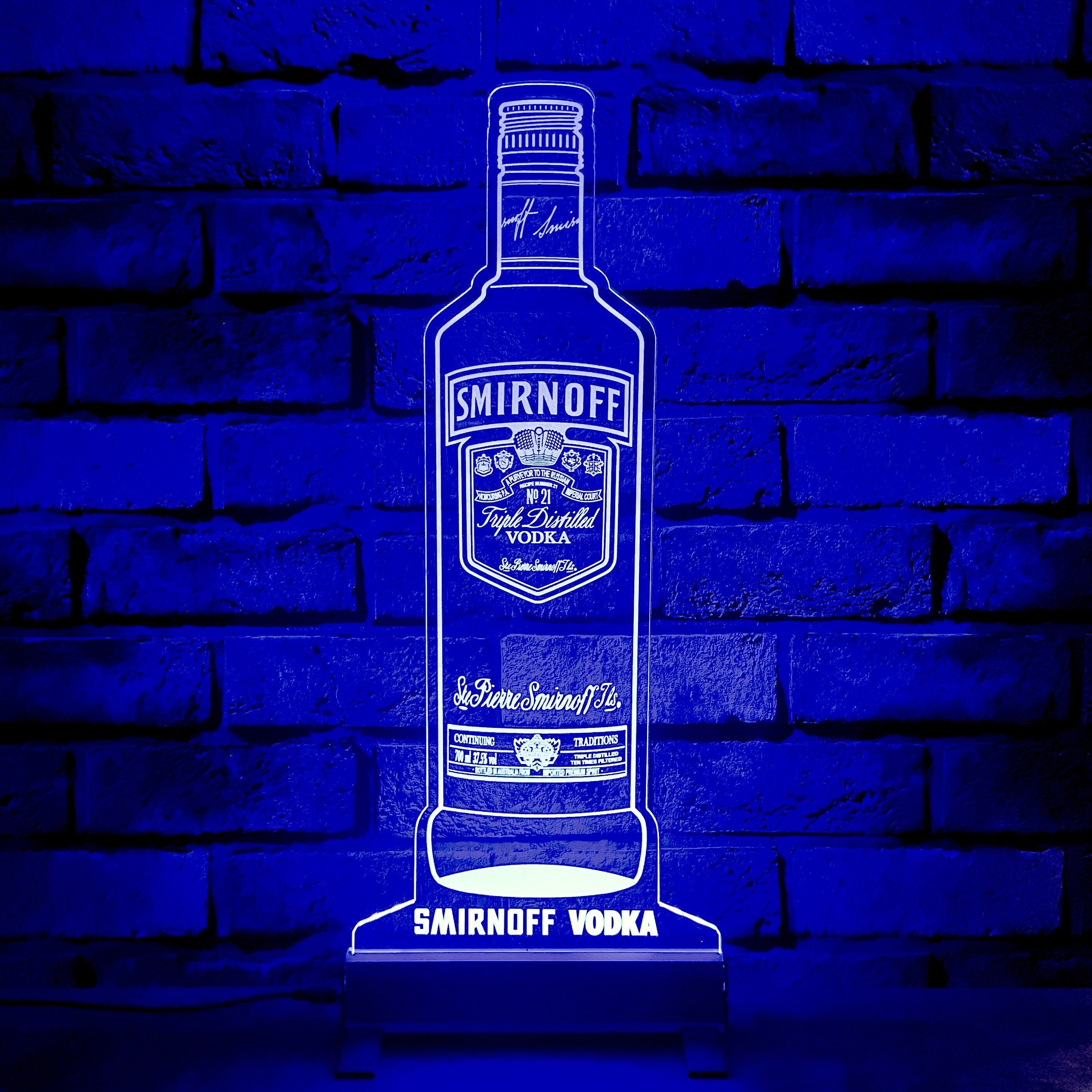 Smirnoff Vodka Bottle LED Sign, Free Shipping, Personlised