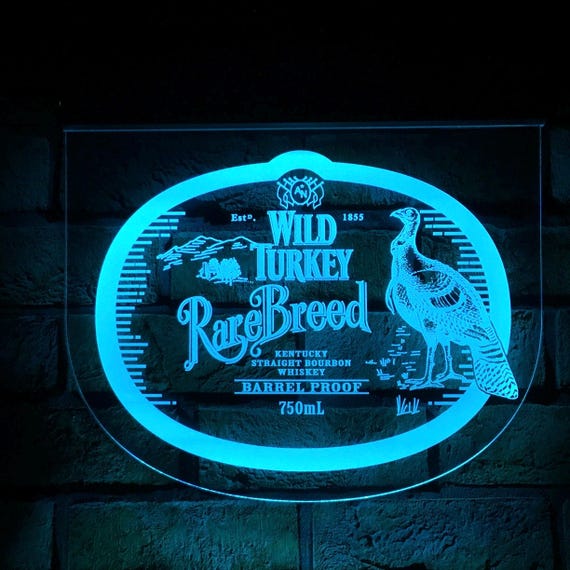 Wild Turkey Rare Breed RGB LED Bar Sign - Etsy