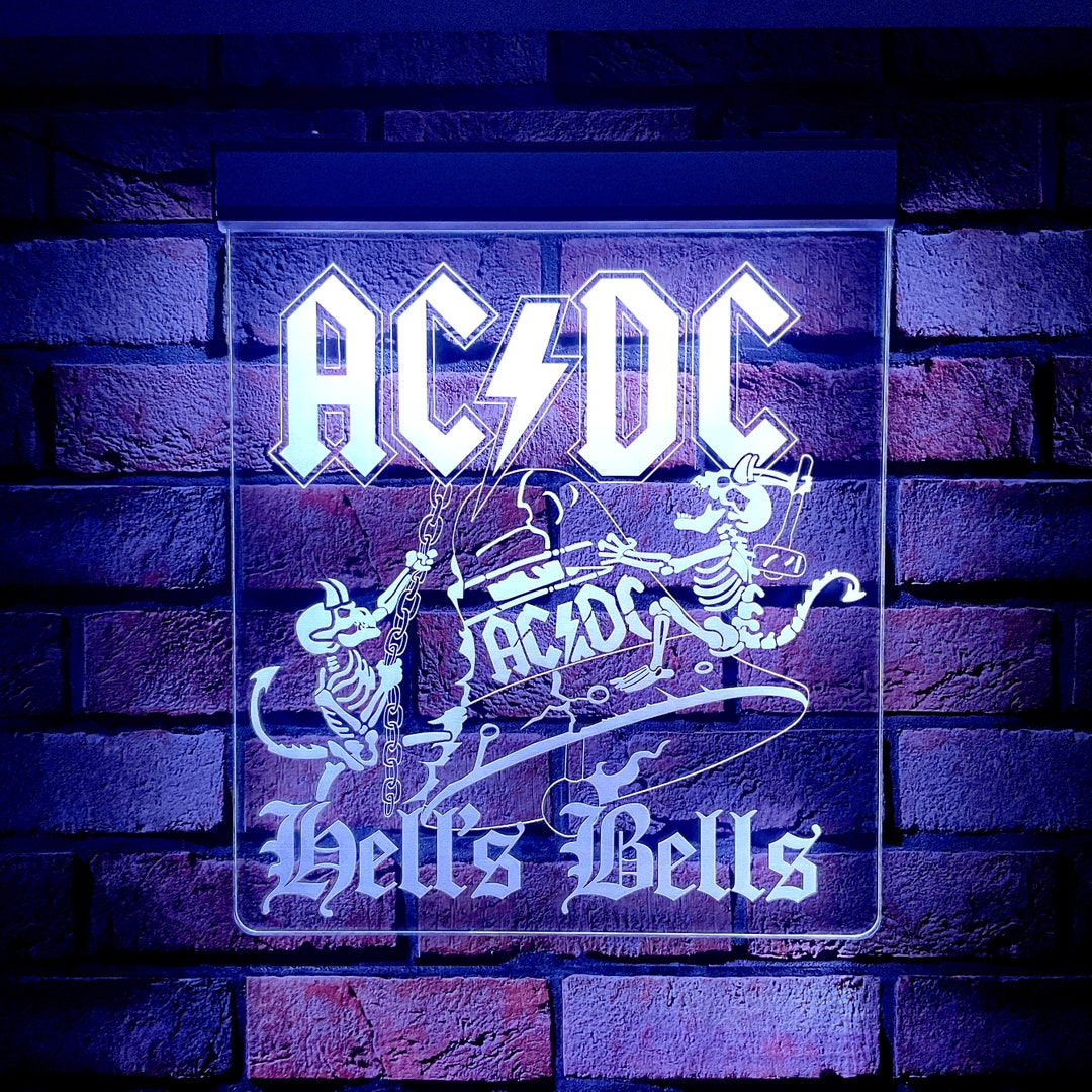 ACDC Hells Bells Remote Control LED Sign, Free Shipping, Personlised ...