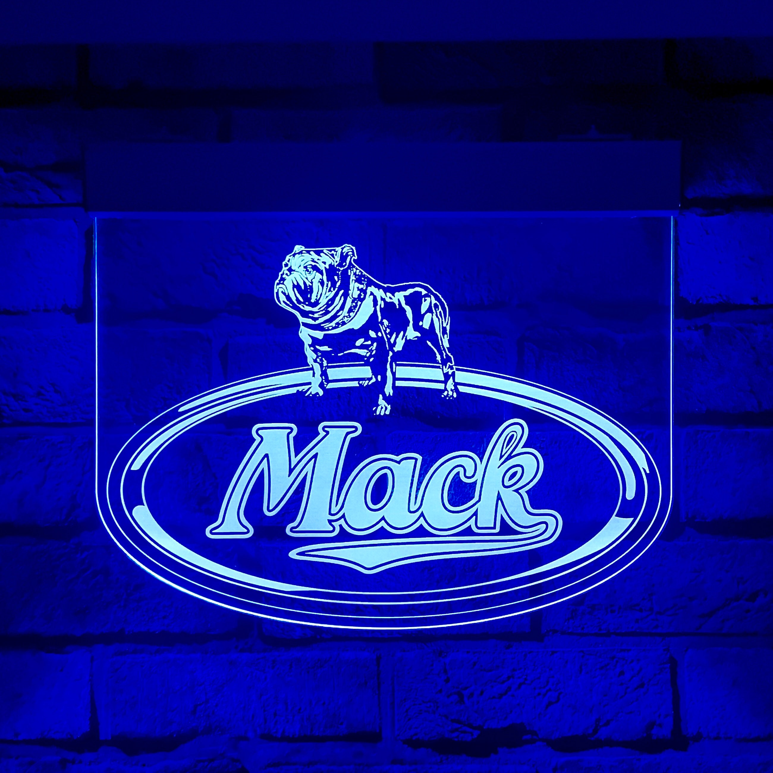Mack Truck Bulldog Logo RGB LED Sign | Truck Enthusiast, Man Cave