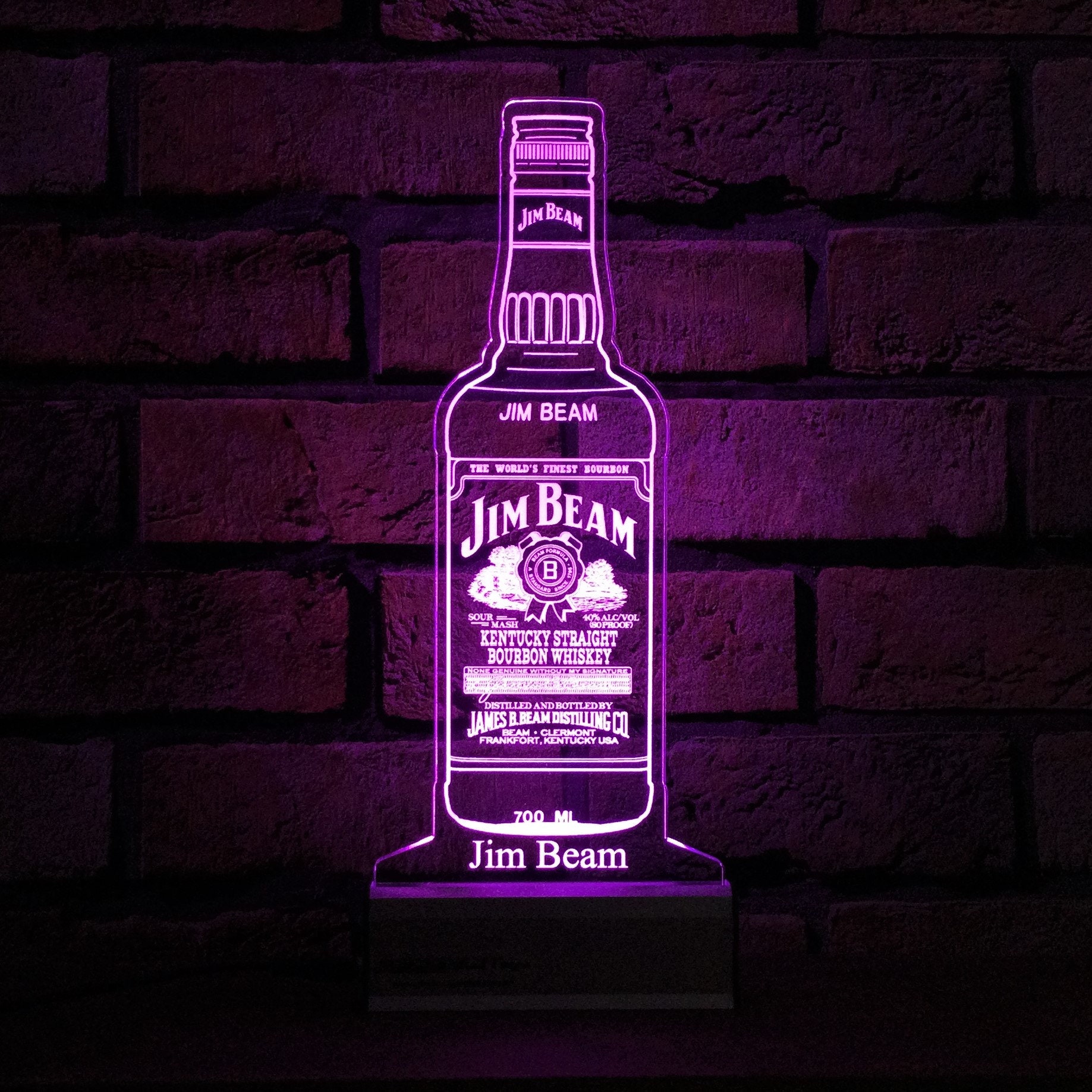Jim Beam Bottle LED Sign, Free Shipping, Personlised , Made in