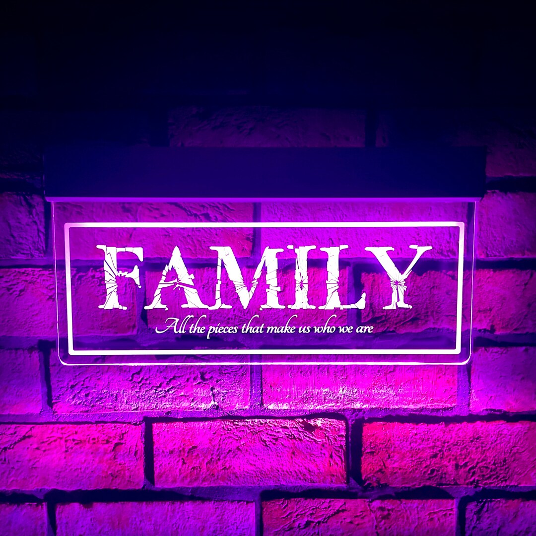 Family RGB Led Acrylic Sign | Led Home Decor Sign | Custom Bar Sign ...