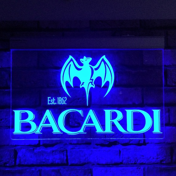 Bacardi Rum Remote Control LED Sign, Free Shipping, Personlised