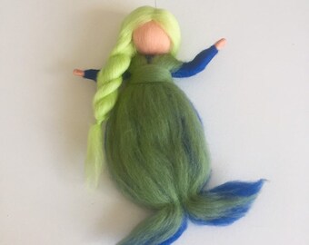 Mobile made of wool. Mermaid. The little mermaid. home decor. Children's room decoration. Elves Mobile.