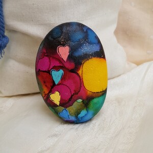 Hand-painted rock, stained-glass effect