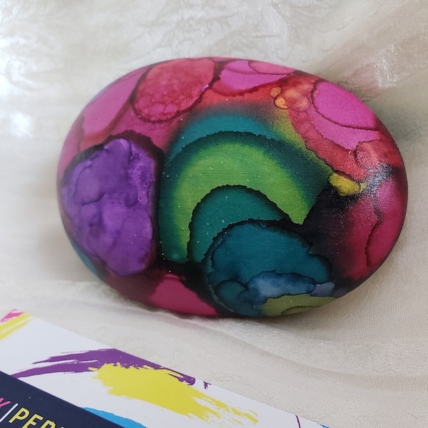 Hand-painted rock stained-glass effect