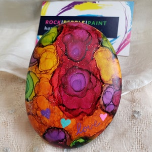 Hand-painted rock stained-glass effect