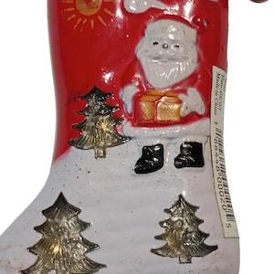 Vintage kerstman sneeuwpop kous sigarettenaansteker ZELDZAAM