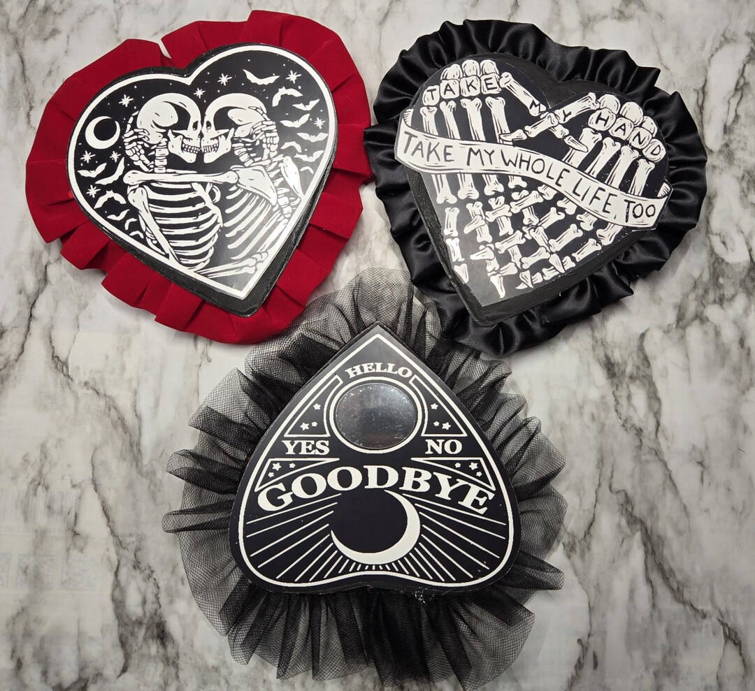 Gothic Heart Chocolate Box, Studded Trim, Dark Valentine Gift