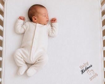 Personalised Baby Blanket New Baby Embroidered Name Gift Shower