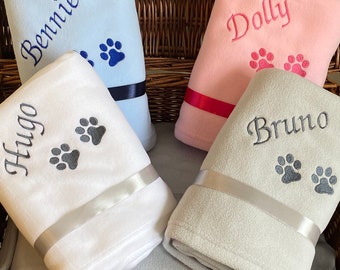 Personalised Dog Cat Blanket Embroidered Gift